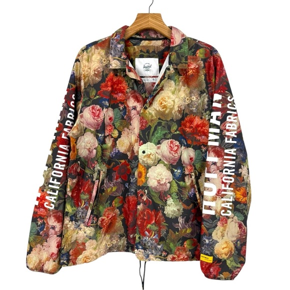 Herschel x Hoffman California Voyage Coach Floral Jacket Packable Lightweight XL - Picture 5 of 14